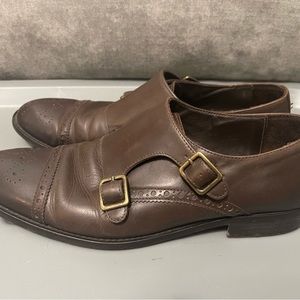 Bruno Magli Italian Made Brown Monk Strap Shoes 100% Leather